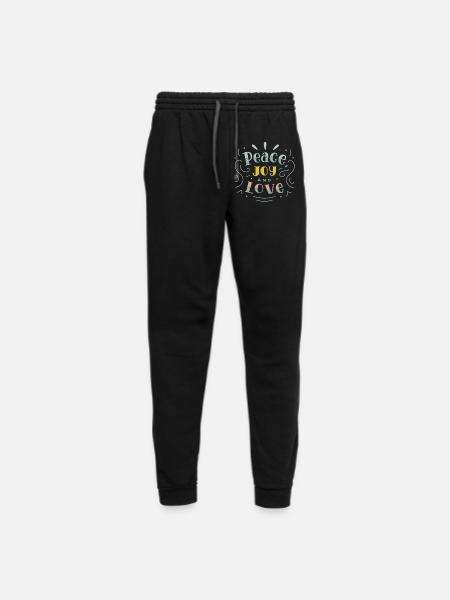 peace joy and love - Unisex Joggers - black/asphalt - Front