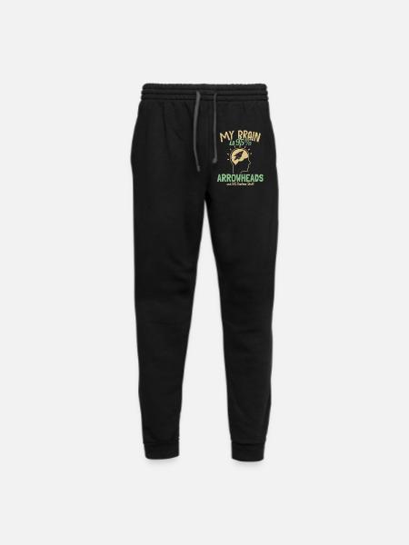 My Brain is 95% Arrowheads Rocks Flint Arrowhead - Unisex Joggers - black/asphalt - Front