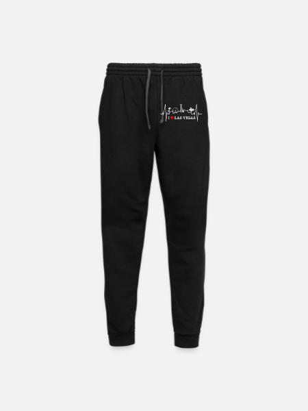 Las Vegas Skyline Heartbeat Nevada Poker USA Fan - Unisex Joggers - black/asphalt - Front