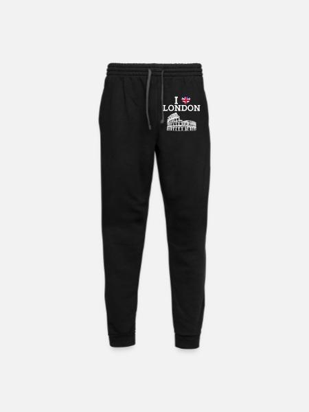 I Love London Cool Colosseum Heart Flag England - Unisex Joggers - black/asphalt - Front