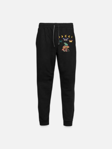 Cottagecore Cottage Core Frog Goblincore - Unisex Joggers - black/asphalt - Front