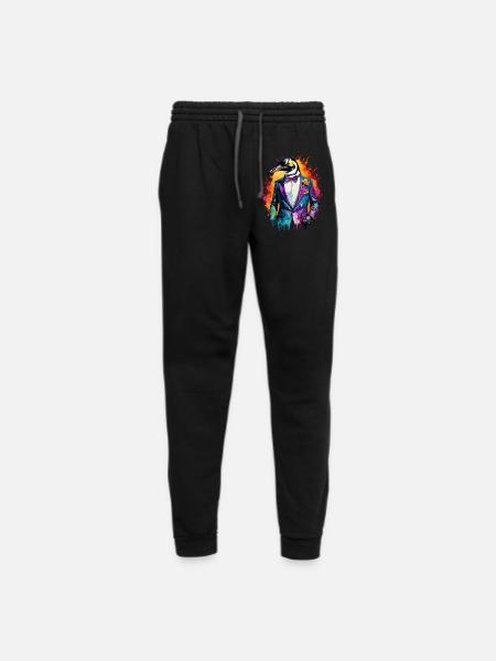 Penguin in suit - Unisex Joggers - black/asphalt - Front