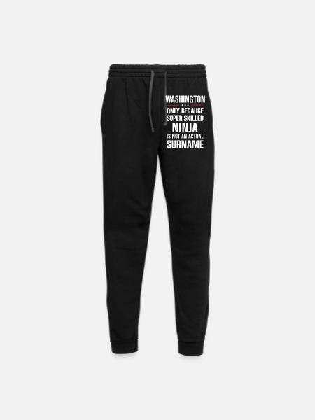 Gift For A Super Skilled Ninja WASHINGTON Surname - Unisex Joggers - black/asphalt - Front