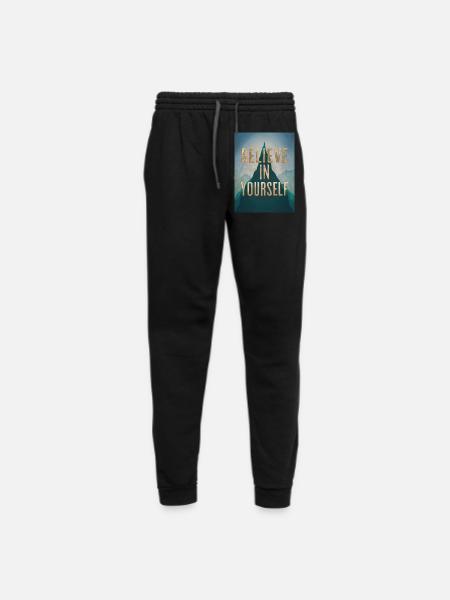 Believe in yourself - Motivational Quote - Unisex Joggers - black/asphalt - Front