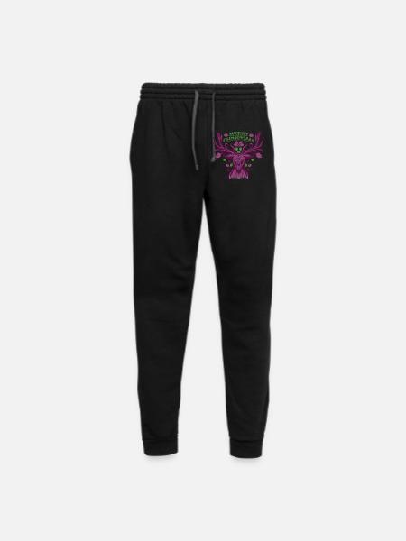 Deer Merry Christmas Reindeer Head Stag Antler - Unisex Joggers - black/asphalt - Front