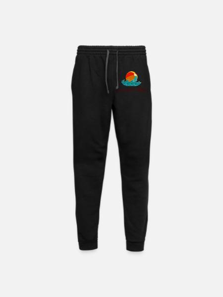 Vivid Summer Sunset with Rolling Waves - Unisex Joggers - black/asphalt