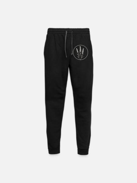 Lavender Circle Botanical Lineart - Unisex Joggers - black/asphalt