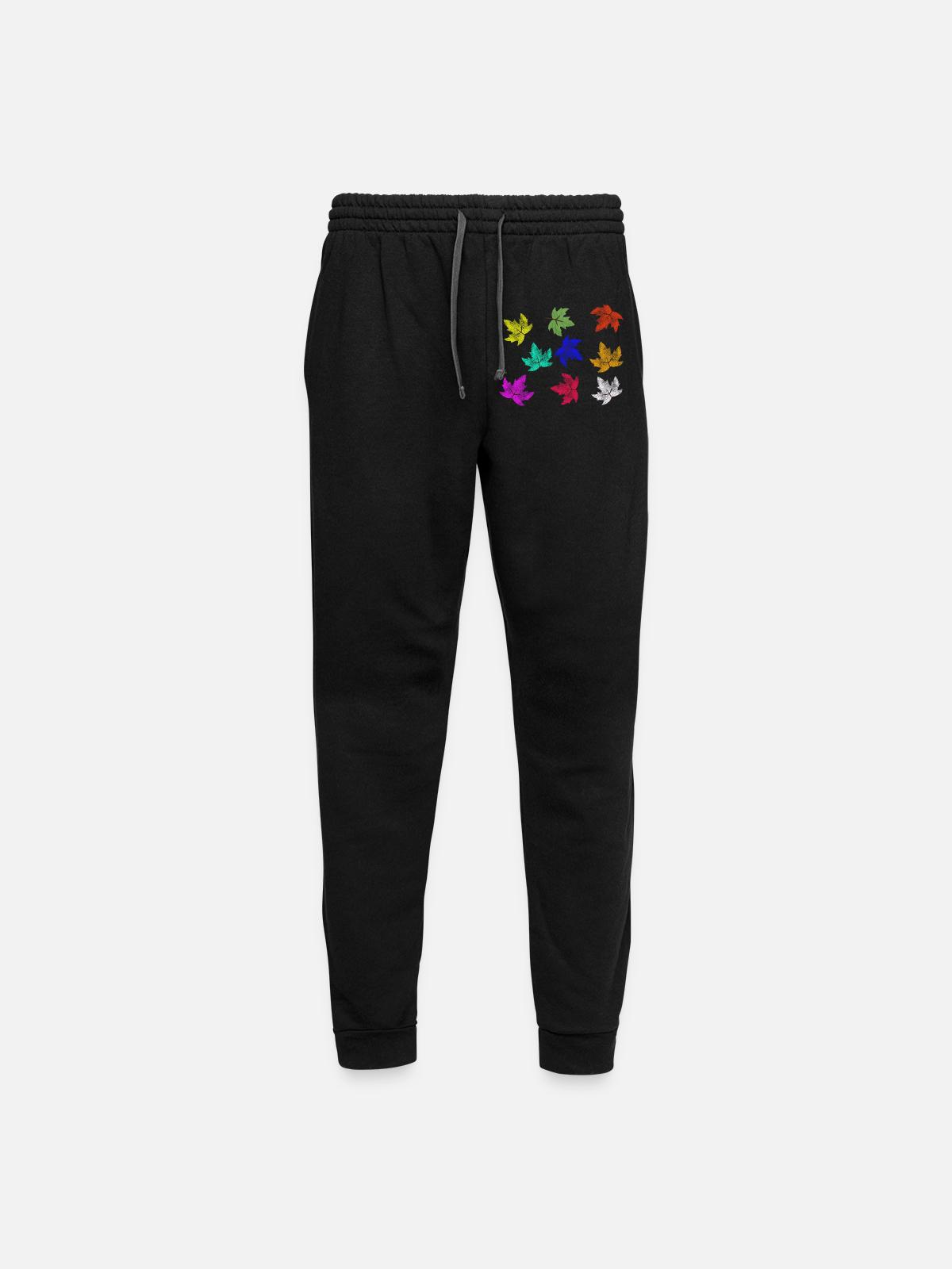Prismatic Autumn Maple Leaves - Unisex Joggers - black/asphalt - Front