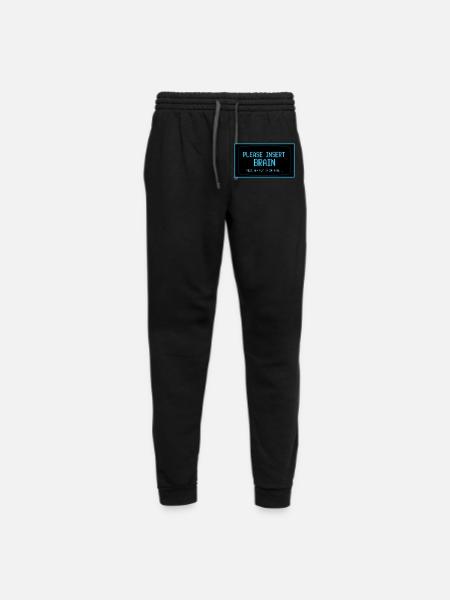 Please Insert Brain Retro Computer Funny  - Unisex Joggers - black/asphalt - Front