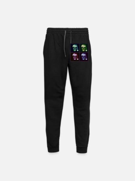 Pop Art Skull Santa Halftone - Unisex Joggers - black/asphalt