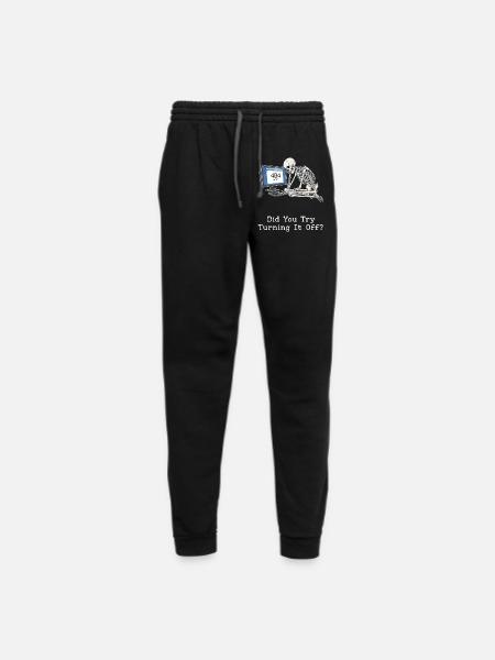"404 Error" Skeleton Tech Support Illustration Art - Unisex Joggers - black/asphalt - Front