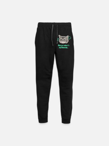 Wednesday Cat Halftone Meme - Unisex Joggers - black/asphalt