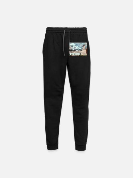 Great Lakes Lighthouse Poster - Unisex Joggers - black/asphalt