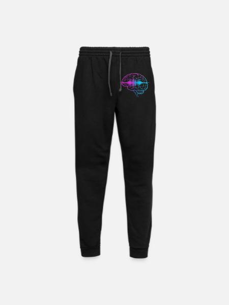 Neon Brain Wave Gradient - Unisex Joggers - black/asphalt
