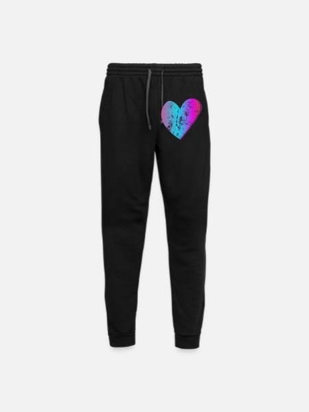 Marble Heart Neon Gradient - Unisex Joggers - black/asphalt