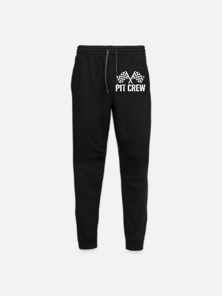 Pit Crew Racing Distressed Checker Flags - Unisex Joggers - black/asphalt - Front