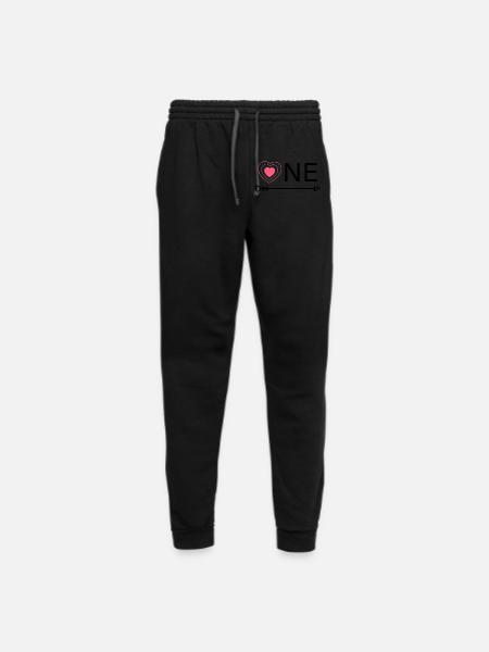 One - Arrow Pointing Left - Unisex Joggers - black/asphalt - Front