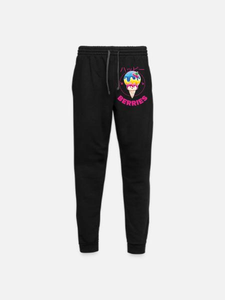 Japanese Kawaii Ice Cream Berries - Unisex Joggers - black/asphalt - Front