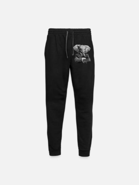 elephant in suit - Unisex Joggers - black/asphalt