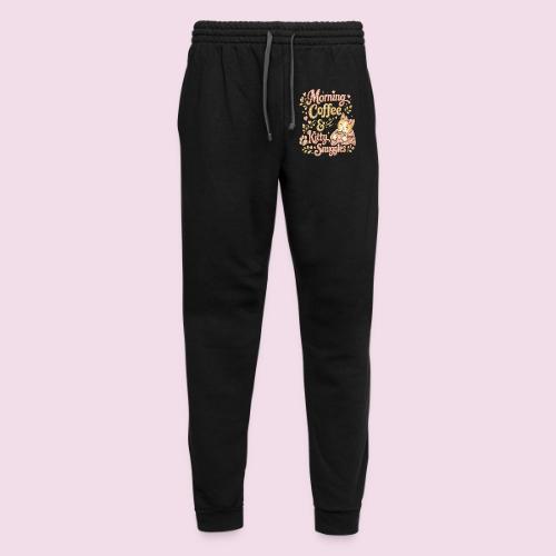 Morning Coffee & Kitty Snuggles Faux Stitched - Unisex Joggers