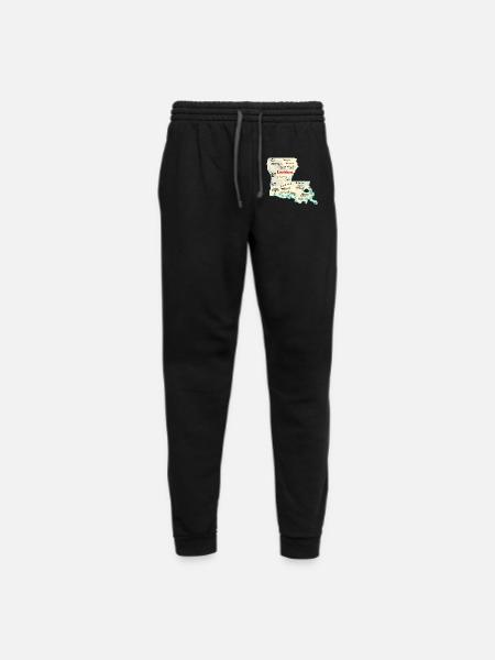 Louisiana map image of state. - Unisex Joggers - black/asphalt - Front