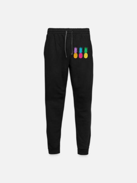 Pineapple Print T-shirt - Unisex Joggers - black/asphalt - Front