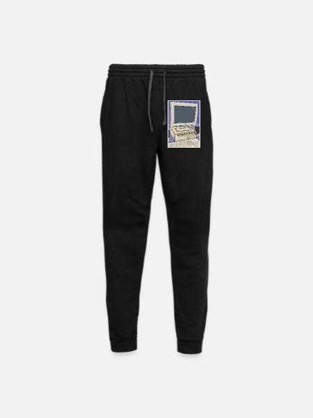 Retro Computer Desktop Setup - Unisex Joggers - black/asphalt - Front