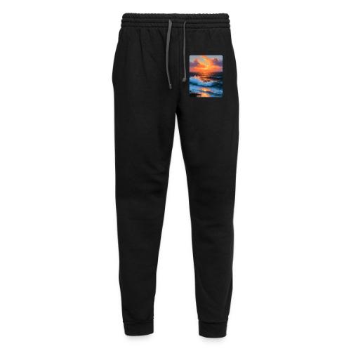 Sunset Storm Waves Oil Painting - Unisex Joggers
