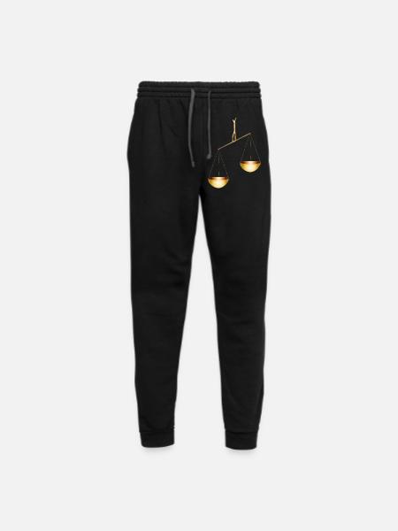 Golden Libra Balance Symbol in a Precious Style - Unisex Joggers - black/asphalt - Front