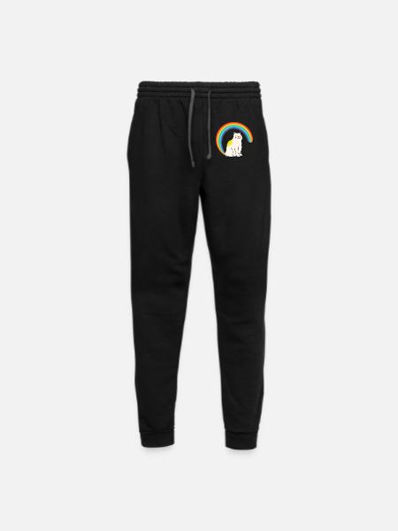 Rainbow Tail Cat Funny Meow - Unisex Joggers - black/asphalt