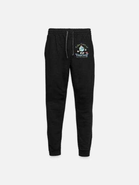 Take Care Of Yourself And The Planet - Unisex Joggers - black/asphalt - Front