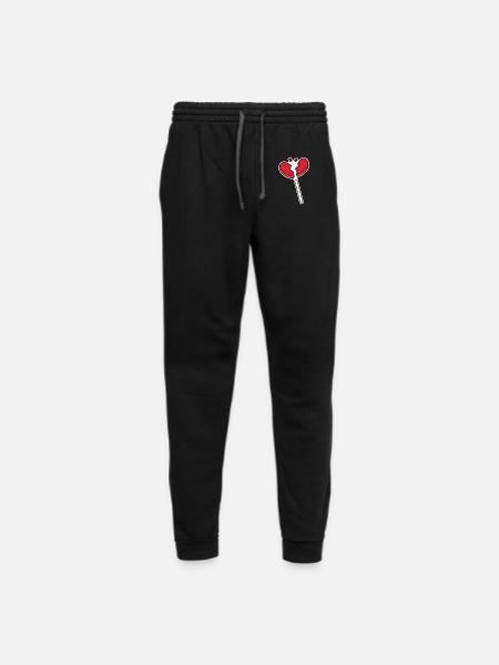 Broken Heart Lollipop Candy Red - Unisex Joggers - black/asphalt - Front
