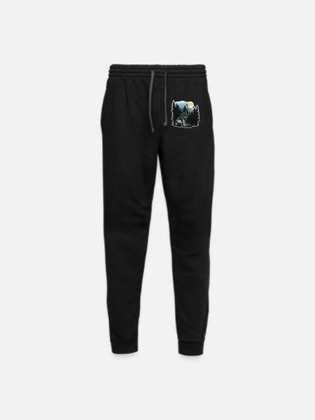 Wolf Howling At Moon - Unisex Joggers - black/asphalt - Front