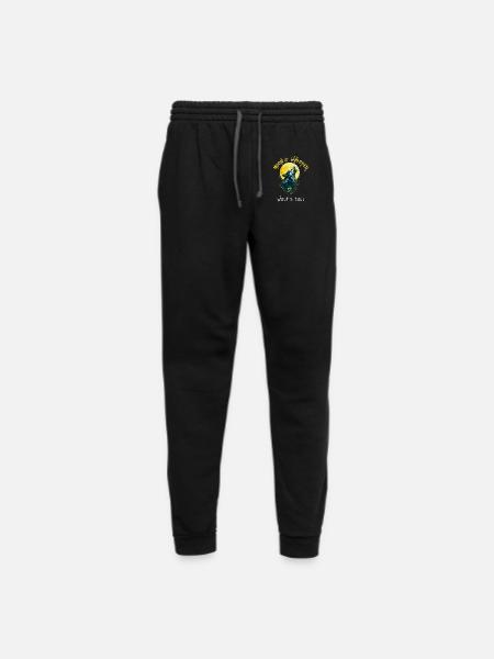 Wolf Spirit Animal Howl Under Moonlight T-Shirt - Unisex Joggers - black/asphalt - Front