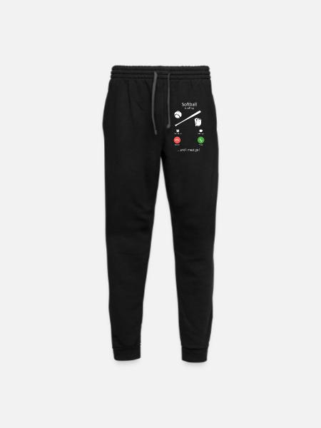 Softball Is Calling Funny Phone Screen Design - Unisex Joggers - black/asphalt - Front