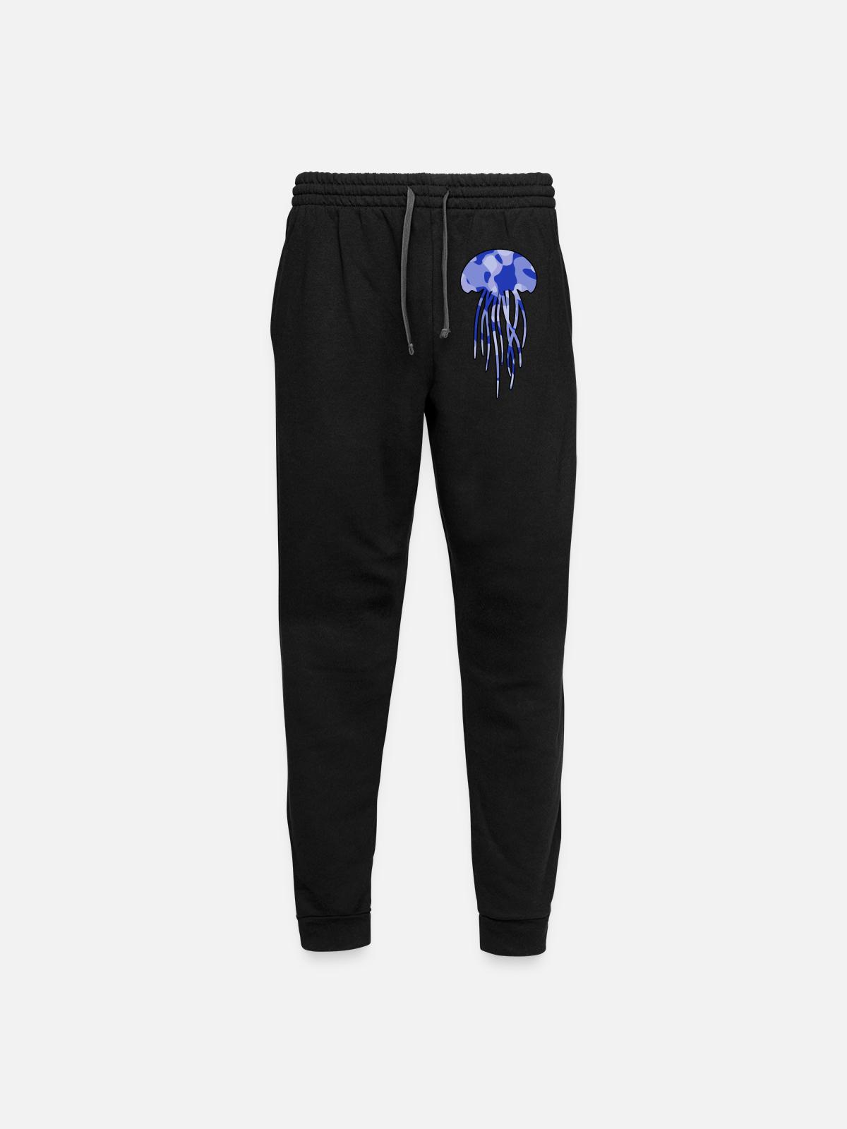 Jellyfish blue camo - Unisex Joggers - black/asphalt - Front