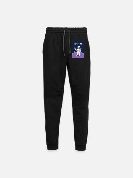 the image is an illustration of an astronaut st - Unisex Joggers - black/asphalt - Front