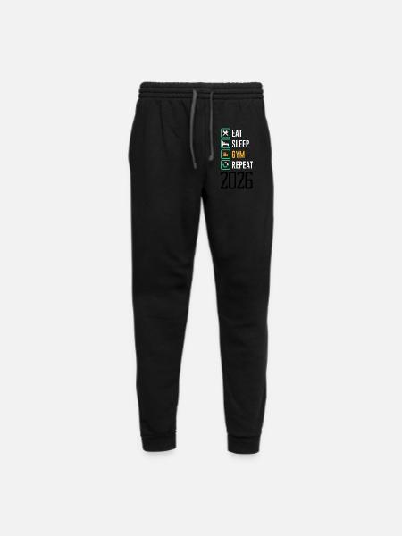 Eat Sleep Gym Repeat 2025 - Unisex Joggers - black/asphalt - Front