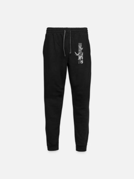 Dove Stripes Mono - Unisex Joggers - black/asphalt - Front