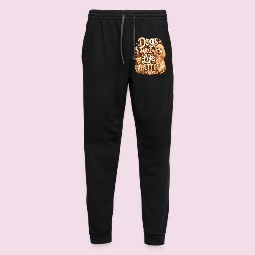Dogs Make Life Better | Faux Embroidery Style - Unisex Joggers