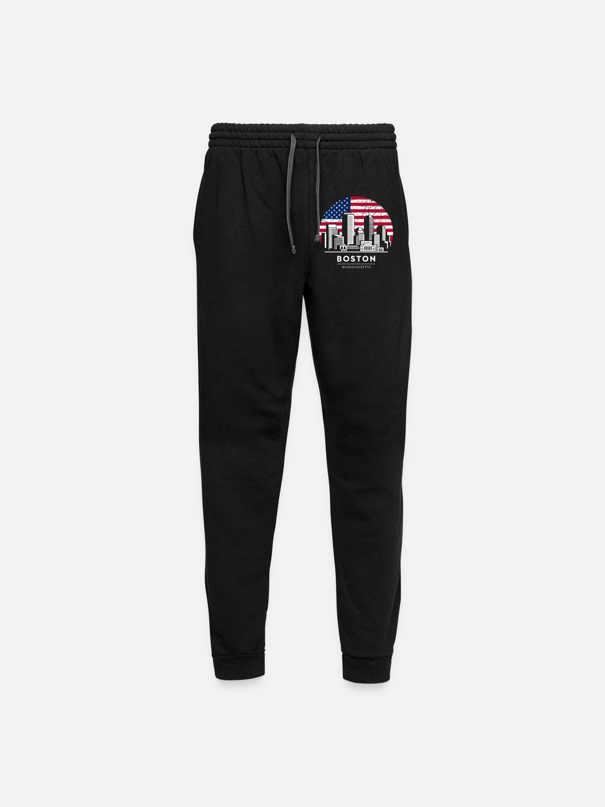 Boston Skyline Flag Emblem - Unisex Joggers - black/asphalt - Front