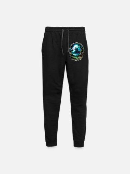 Magical Forest and Castle - Fantasy Art Design - Unisex Joggers - black/asphalt - Front
