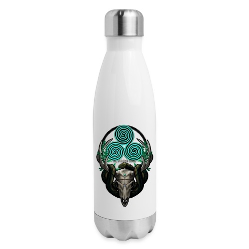 The Antlered Crown (White Text) - 17 oz Insulated Stainless Steel Water Bottle