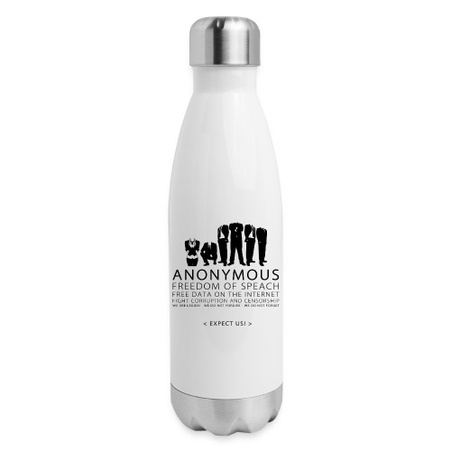Anonymous 2 - Black - 17 oz Insulated Stainless Steel Water Bottle