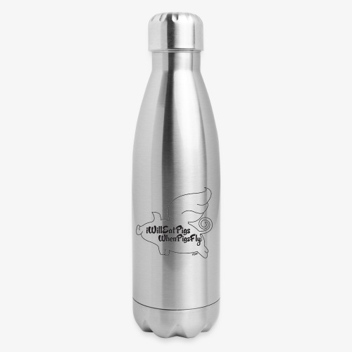 WhenPigsFly - Black - Insulated Stainless Steel Water Bottle
