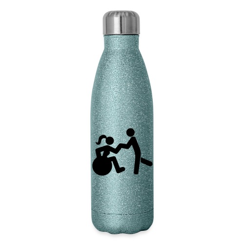 Dancing lady wheelchair user with man - Insulated Stainless Steel Water Bottle
