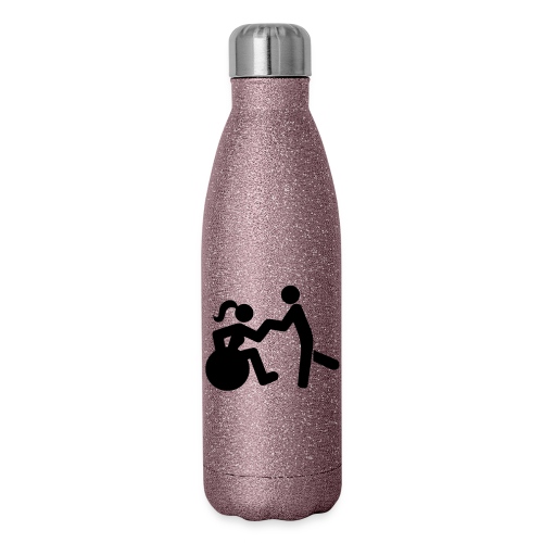 Dancing lady wheelchair user with man - Insulated Stainless Steel Water Bottle