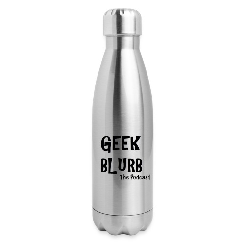 Geek Blurb (Transparent, Black Logo) - Insulated Stainless Steel Water Bottle