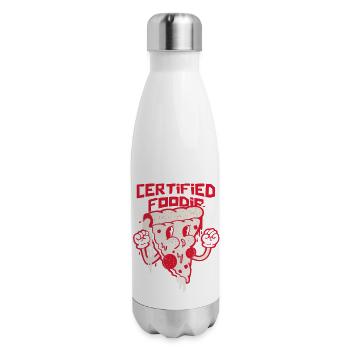 Certified Foodie - 17 oz Insulated Stainless Steel Water Bottle - white - Right