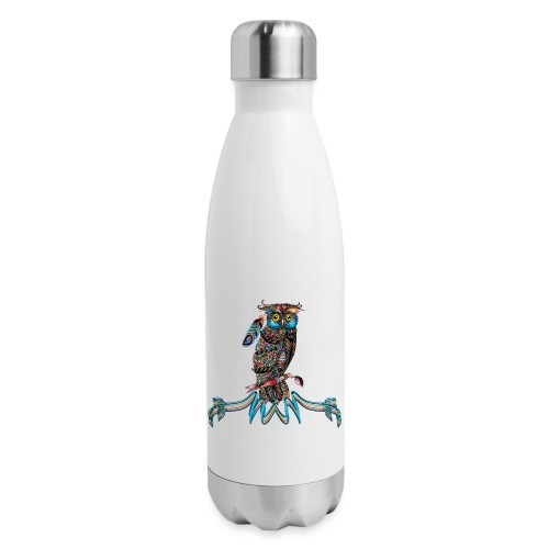 Native American Indian Indigenous Wisdom Owl - Insulated Stainless Steel Water Bottle